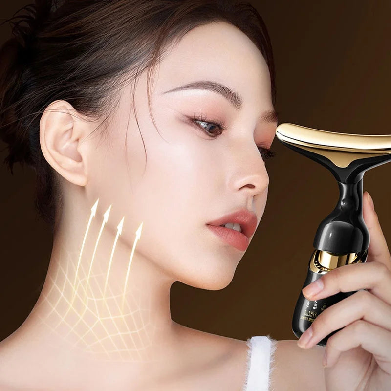 3 in1 Facial Machine All-round Face Massager Neck Facial Eye Massage Microcurrent Skin Rejuvenation Anti Aging Beauty Tools